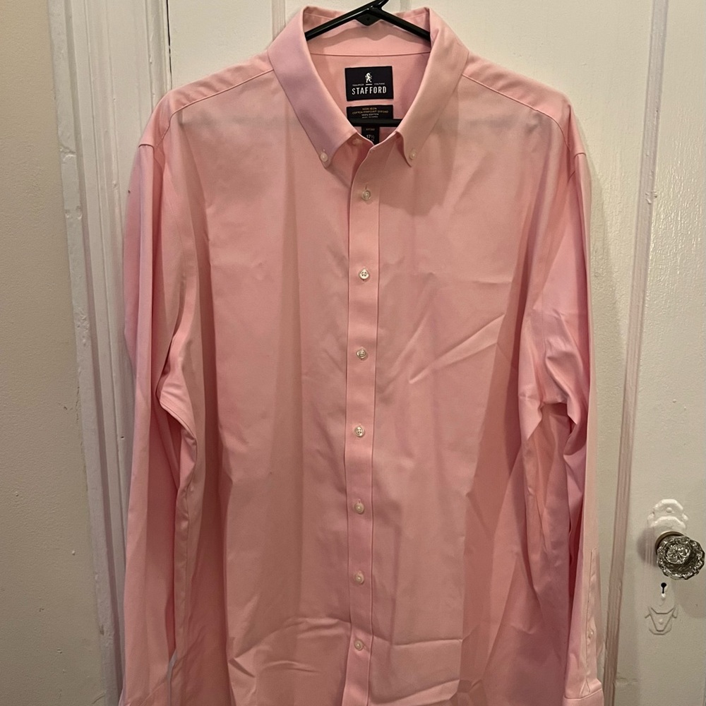 Mens Pink Long Sleeve Button Down